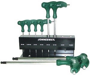 Jonnesway Zestaw kluczy imbusowych hex typ T 2-10mm z kulką 8szt. (H10MB08S) 1