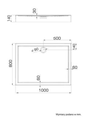 Brodzik SCHEDPOL Competia prostokątny 100 cm x 80 cm (3.0166) 4