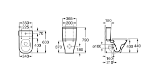 Zestaw kompaktowy WC Roca Miska kompaktowa WC Rimless Gap (A34273700H) 6