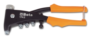 Beta Tools Nitownica ręczna do osadzania nitonakrętek, wyposażona w 4 wymienne końcówki i trzpienie (1742) 1