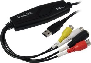 Adapter USB LogiLink USB RCA (Cinch) DIN 4 PIN Mini, Czarny (VG0005) 1