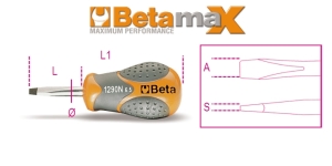 Beta Tools Wkrętak płaski krótki BetaMax 6,5 x 30mm (012900106) 1