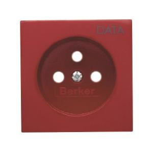 Hager Płytka czołowa do gniazd z uziemieniem nadruk DATA czerwona (3963808995) 1