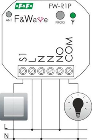F&F Przekaźnik bistabilny pojedynczy P /T DIN 85÷265V AC/DC (FW-R1P) 2