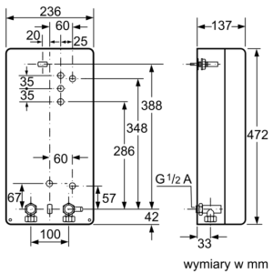Przepływowy podgrzewacz wody Siemens Ogrzewacz wody przepływowy sterowany hydraulicznie automatic 400V 21KW (DH21100) 3
