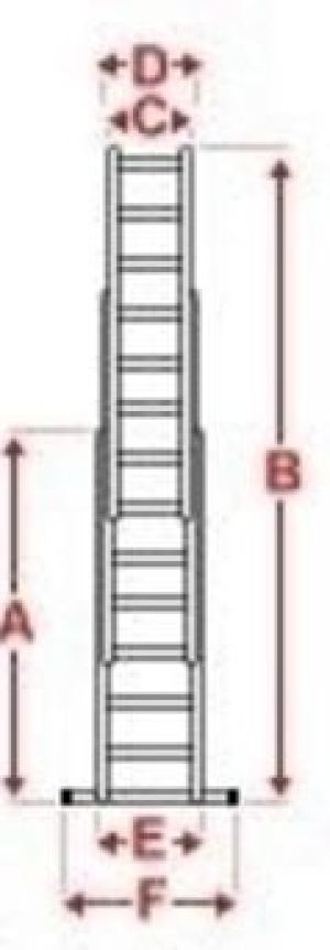 Aloss Drabina aluminiowa uniwersalna 3 x 10 stopni 6,26m (7610) 2