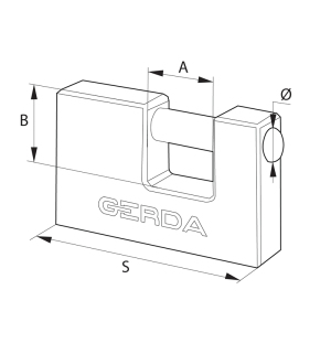 Gerda Kłódka trzpieniowa mosiężna 90mm + 3 klucze 2