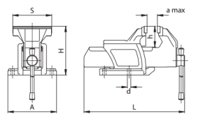 Bison-Bial Imadło ślusarskie stałe 125mm (1250-125L) 2
