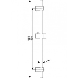 Hydroland Drążek prysznicowy 68,5cm chrom (N.DR25) 2