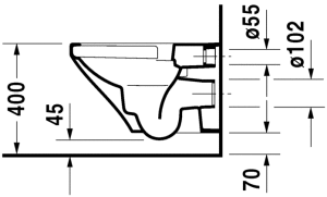 Miska WC Duravit DuraStyle Rimless wisząca (2551090000) 3