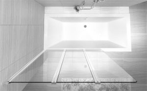 Parawan nawannowy Rea Agat 3-częściowy szkło przejrzyste, profil chrom 5