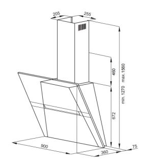 Okap Amica Okap kominowy 90cm Inox 240W (OKC951S) 2