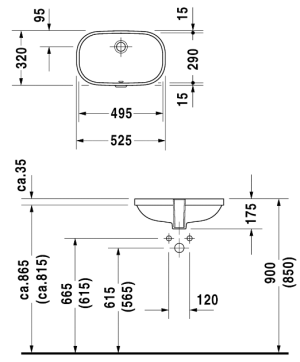 Umywalka Duravit D-Code 52,5cm (0338490000) 2