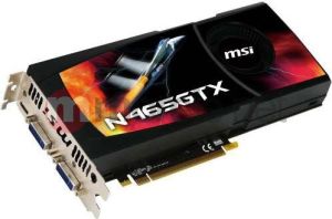 Karta graficzna MSI GeForce 465 GTX, 1G GDDR5(265-bit), PCI-E/2xDVI/mini HDMI, ATX (N465GTX-M2D1G) 1