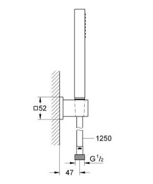 Zestaw prysznicowy Grohe Euphoria Cube Stick punktowy chrom (27703000) 2