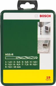 Wiertło Bosch do metalu HSS walcowe 1,5 2 7 4,5 4 5,5 5 1 3 2,5 3,5 6 10 6,5 7,5 8 8,5 9 9,5mm zestaw (2.607.019.435) 2