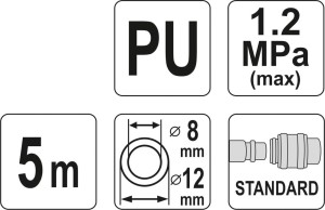 Yato Wąż pneumatyczny spiralny 8mm 5m (YT-24207) 3