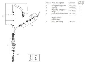 Bateria kuchenna Grohe Essence stojąca chrom (30269000) 3