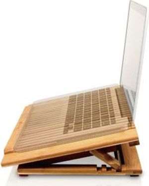 Podstawka chłodząca Macally EcoFan (bambus) do laptopa (do 17), regulowana 2