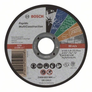 Bosch Tarcza tnąca prosta Rapido Multi Construction 115 x 22,23 x 1,0mm (2.608.602.384) 1