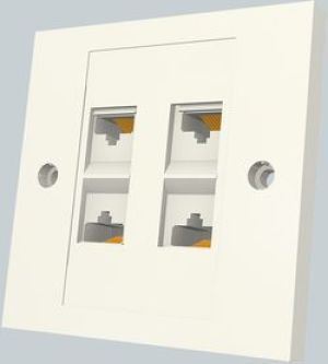 Molex PN gniazdo podtynkowe 4xRJ45, proste, 568B, FTP, PowerCat 5e, białe (WNC-00016-02) 1