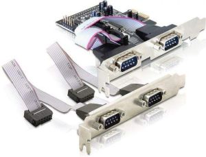 Kontroler Delock PCIe x1 - 4x RS-232 DB9 (89178) 1