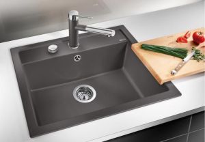 Zlewozmywak Blanco Dalago 6 Silgranit antracyt z korkiem automatycznym (514197) 2
