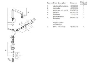 Bateria kuchenna Grohe Eurocube stojąca chrom (31255000) 3