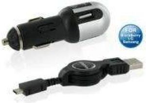 Ładowarka 4World zestaw ładujący 2in1 micro-USB/BlackBerry/LG, USB i samochód 12-24V (06493) 1