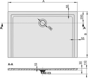 Brodzik Sanplast Space Mineral prostokątny 140 cm x 70 cm (645-290-0170-01-000) 3
