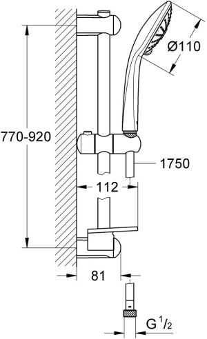 Zestaw prysznicowy Grohe Euphoria przesuwny chrom (27226001) 2