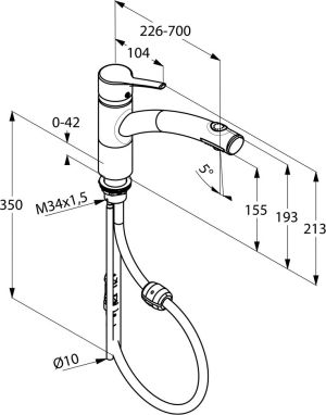 Bateria kuchenna Kludi Trendo stojąca chrom (335819675) 2