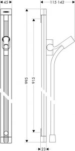 Słuchawka prysznicowa Hansgrohe Hansgrohe Raindance Drążek prysznicowy Chrom - 27636000 2