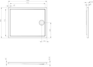 Brodzik Roca Granada prostokątny 100 cm x 80 cm (A276261000) 2