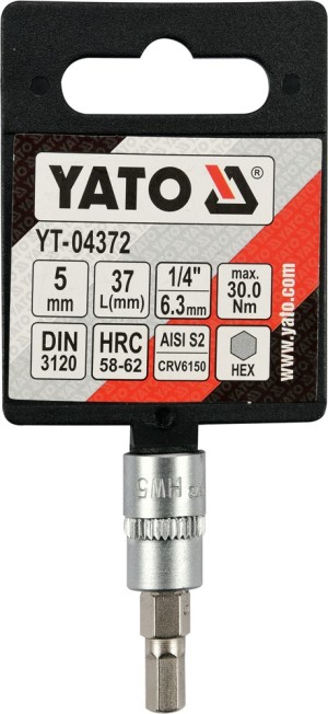 Yato Nasadka trzpieniowa imbusowa hex 1/4" H5 x 37mm (YT-04372) 3