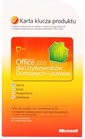 Microsoft Office 2010 Dla Użytkowników Domowych i Uczniów (PKC) (79G-02036) 1