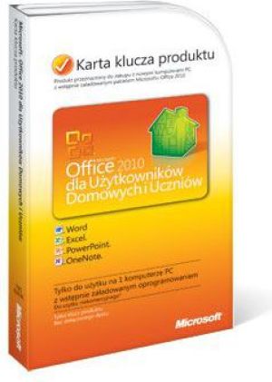 Microsoft Office 2010 Dla Użytkowników Domowych i Uczniów (PKC) (79G-02036) 2