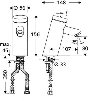 Bateria umywalkowa Schell Puris stojąca chrom (021250699) 2
