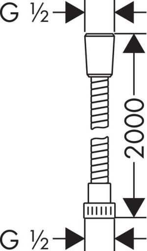 Wąż prysznicowy Hansgrohe Metaflex chrom 200cm (28264000) 2
