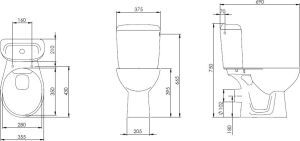 Zestaw kompaktowy WC Roca Madalena 64.5 cm cm biały (WM825MD3Z00RIP1) 3