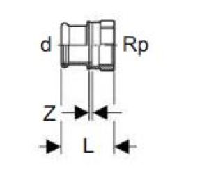 Geberit Złączka Mapress Kupfer Gas 18mm przejściowa z GW 1/2" (34684) 2