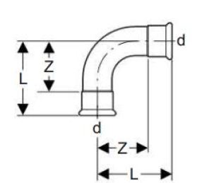 Geberit Kolana 90° Mapress Edelstahl 15mm (30102) 2