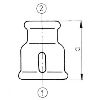 Odlewnia Zawiercie Mufa redukcyjna M2 2 x 1" ocynk 3
