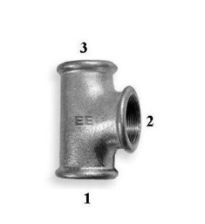 Odlewnia Zawiercie Trójnik redukcyjny 2 x 1 x 2" ocynk 2