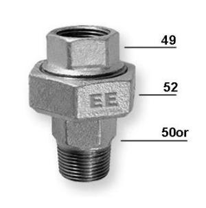 Odlewnia Zawiercie Dwuzłączka płaska U2 nakrętno-wkrętna 3/4" ocynk 2