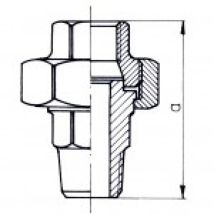 Odlewnia Zawiercie Dwuzłączka płaska U2 nakrętno-wkrętna 3/4" ocynk 3