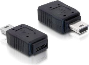 Adapter USB Delock microUSB - miniUSB Czarny  (65155) 1
