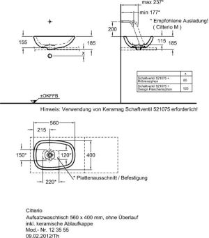 Umywalka Keramag Citterio 56cm (123555-000) 9