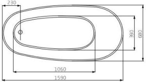 Wanna Roca Dignity owalna 160 x 70cm (A24T441000) 2