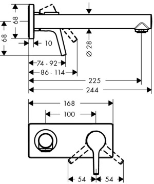Bateria umywalkowa Hansgrohe Talis S podtynkowa chrom (72111000) 2